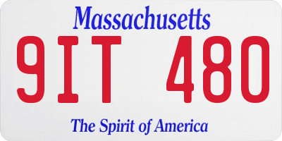 MA license plate 9IT480