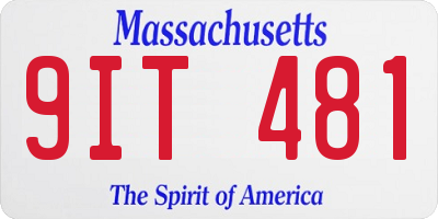 MA license plate 9IT481