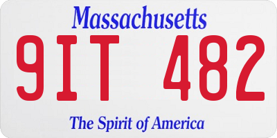 MA license plate 9IT482