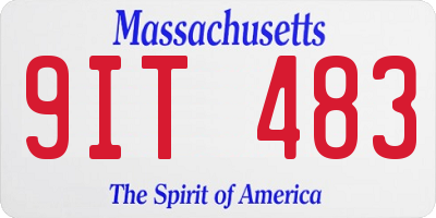MA license plate 9IT483
