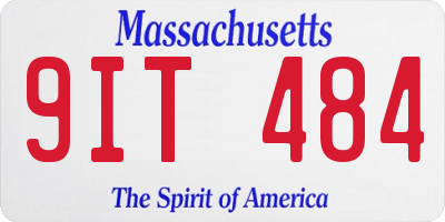 MA license plate 9IT484