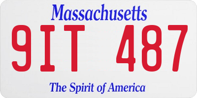 MA license plate 9IT487