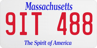 MA license plate 9IT488