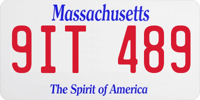 MA license plate 9IT489