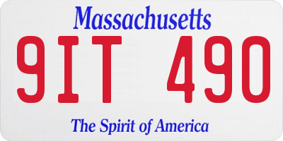 MA license plate 9IT490