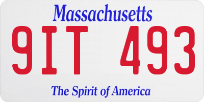 MA license plate 9IT493