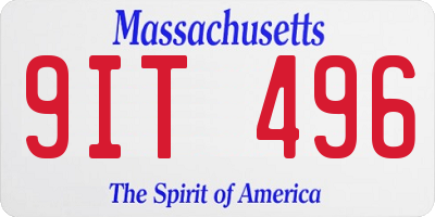 MA license plate 9IT496
