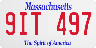 MA license plate 9IT497