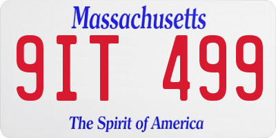 MA license plate 9IT499