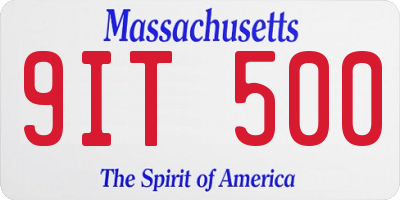 MA license plate 9IT500