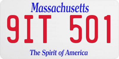 MA license plate 9IT501