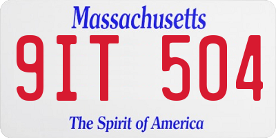 MA license plate 9IT504
