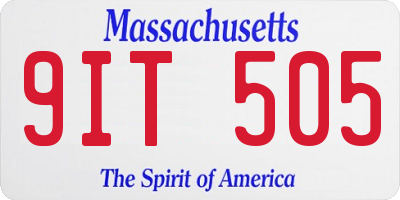 MA license plate 9IT505