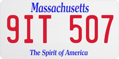 MA license plate 9IT507