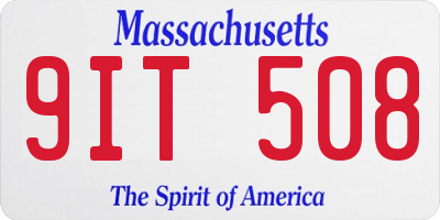 MA license plate 9IT508