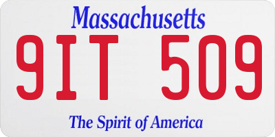 MA license plate 9IT509
