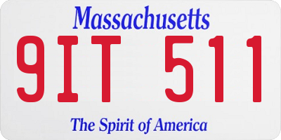 MA license plate 9IT511