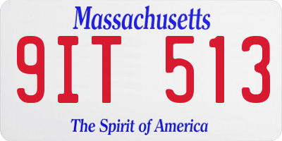 MA license plate 9IT513