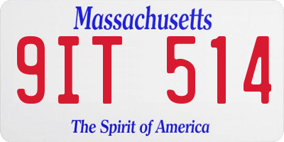 MA license plate 9IT514