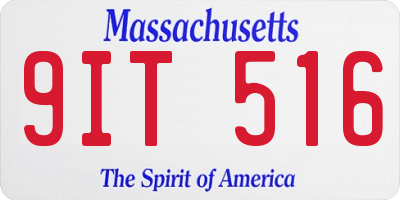 MA license plate 9IT516
