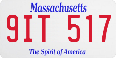MA license plate 9IT517