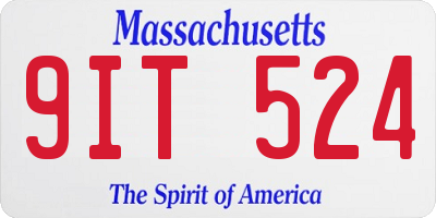 MA license plate 9IT524