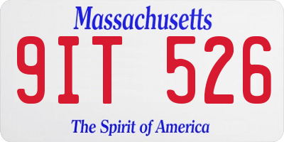 MA license plate 9IT526