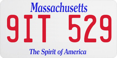 MA license plate 9IT529