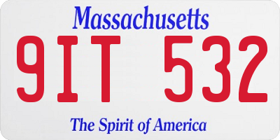 MA license plate 9IT532
