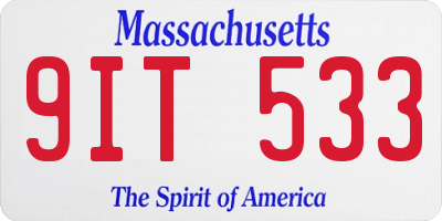 MA license plate 9IT533