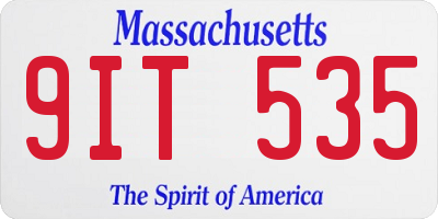 MA license plate 9IT535