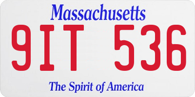 MA license plate 9IT536