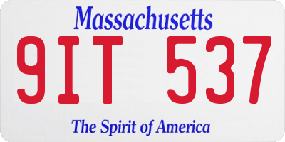 MA license plate 9IT537