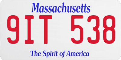 MA license plate 9IT538