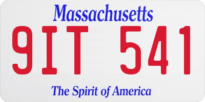 MA license plate 9IT541