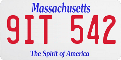 MA license plate 9IT542