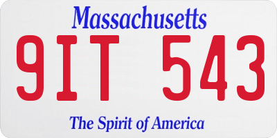 MA license plate 9IT543
