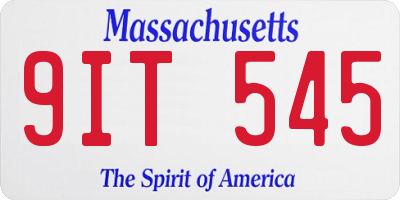MA license plate 9IT545