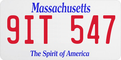 MA license plate 9IT547