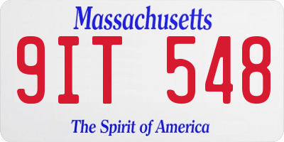 MA license plate 9IT548