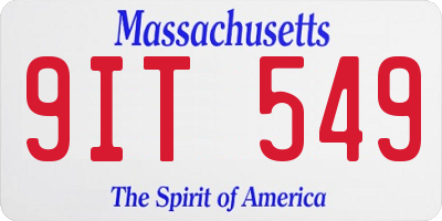 MA license plate 9IT549