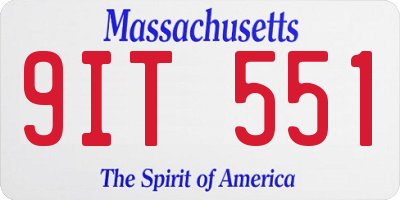 MA license plate 9IT551