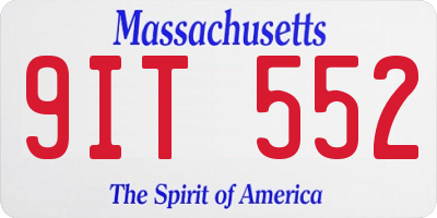 MA license plate 9IT552