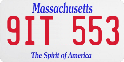 MA license plate 9IT553