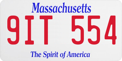MA license plate 9IT554
