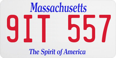 MA license plate 9IT557