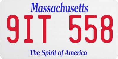MA license plate 9IT558