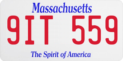 MA license plate 9IT559