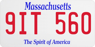 MA license plate 9IT560