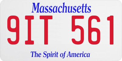 MA license plate 9IT561